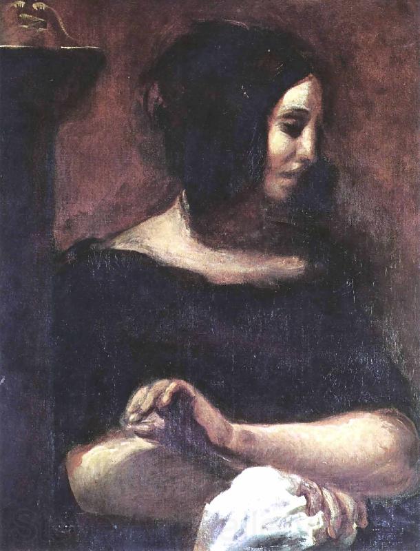 Eugene Delacroix Portrat der George Sand Norge oil painting art